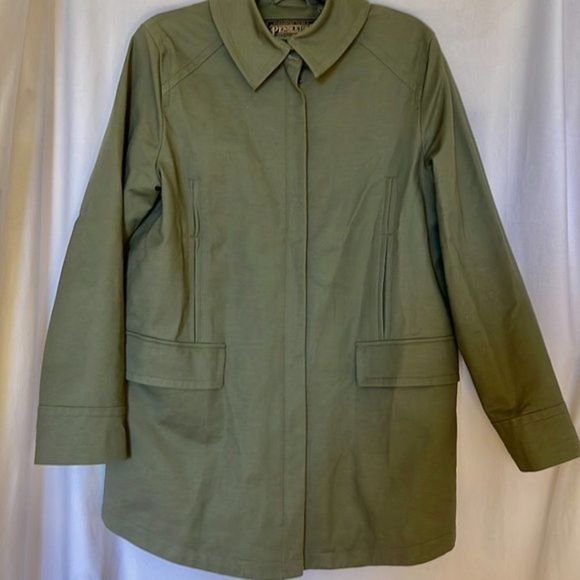Pendleton Green Cotton Parka Coat Size  Medium New without tags - Picture 1 of 7
